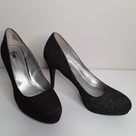 Fioni black sparkle platform heels pumps - Picture 1 of 7